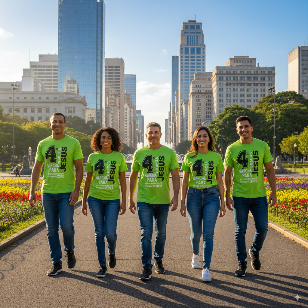 Grupo usando camisas