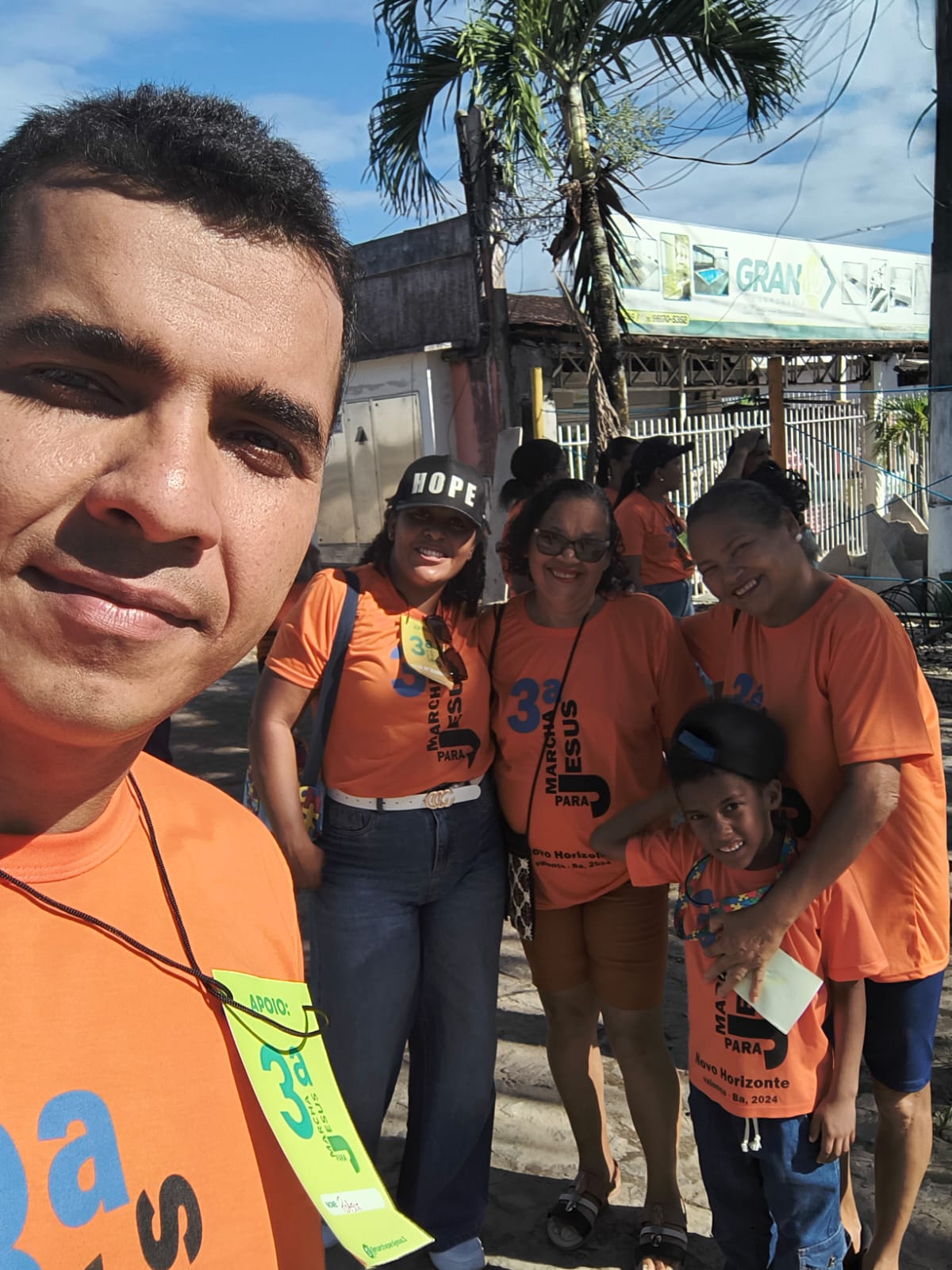 Momento de oração durante a Marcha